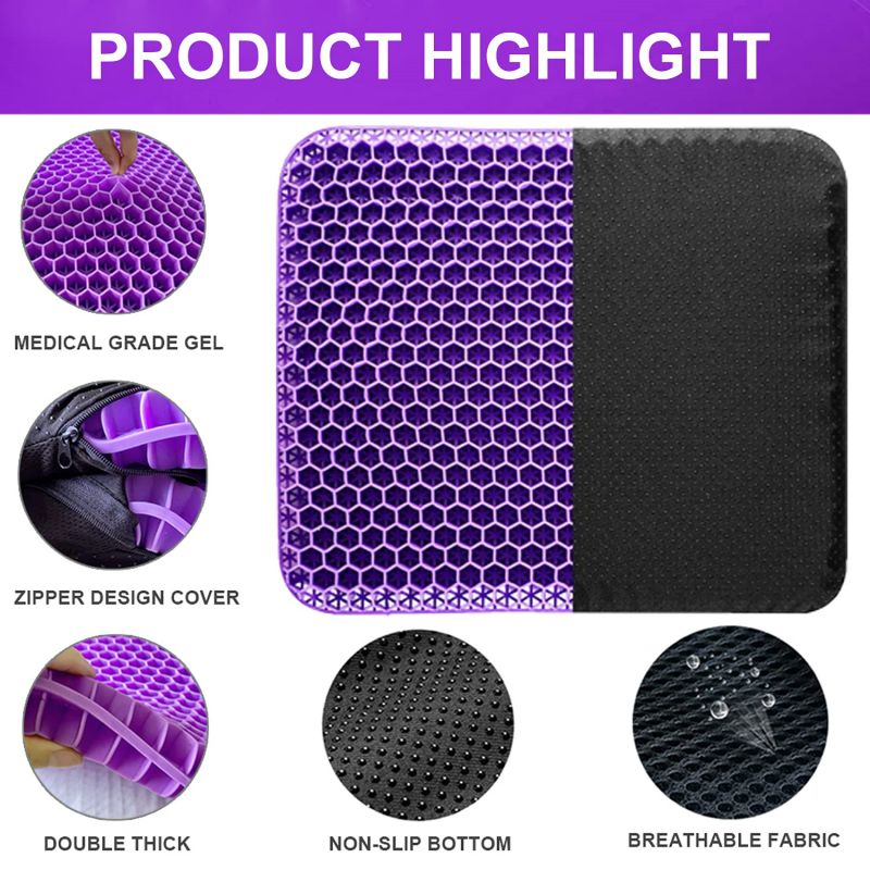 Herzberg HG-03169: Gel Seat Cushion - Purple