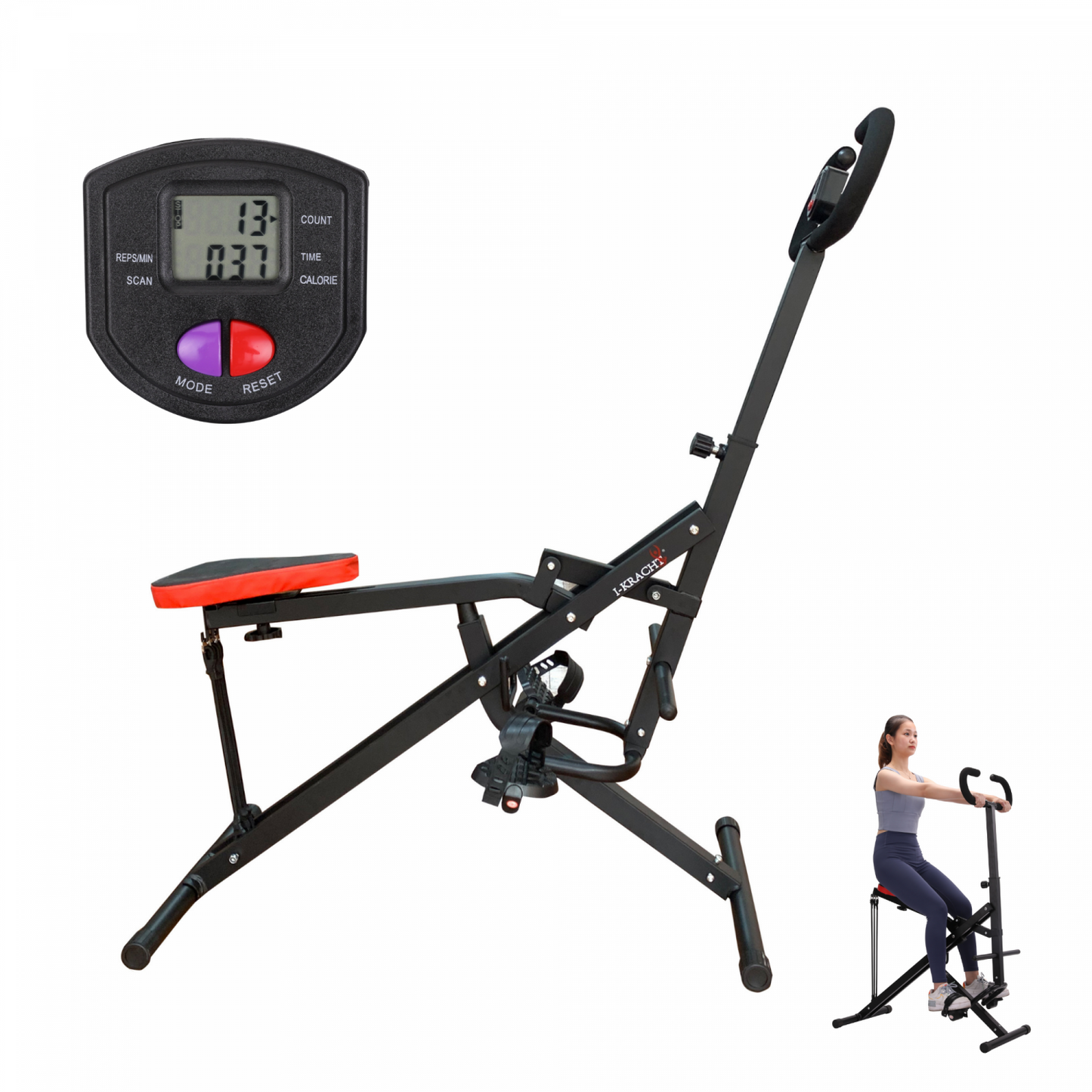 I-Kracht Total Fitness Crunch with Digital Monitor Silver