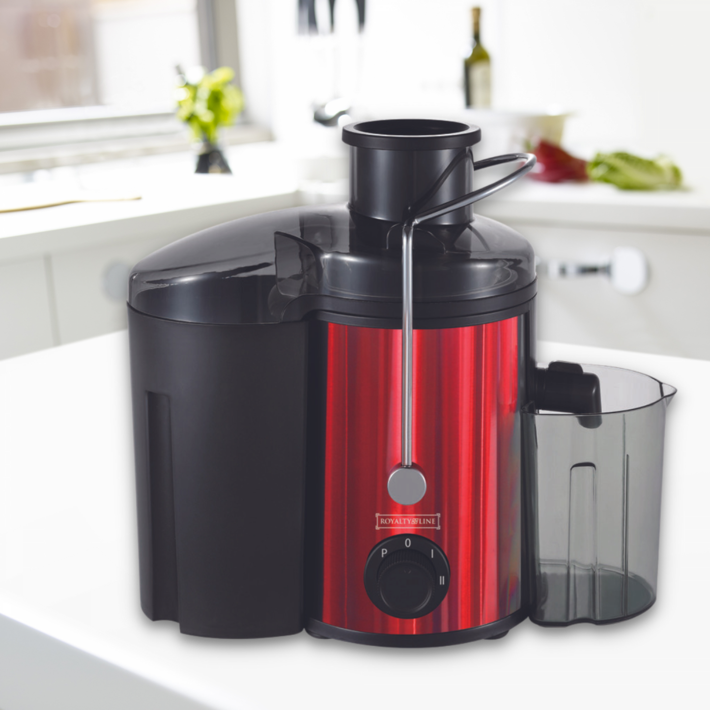 Royalty Line RL-PJ19001RD: 15L Stainless Steel Juice Extractor - 700W - Red