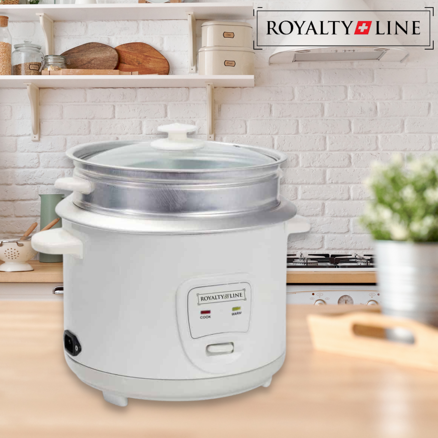 Royalty Line RL-RC18.10D: Rice Cooker with Steamer - 1.8L