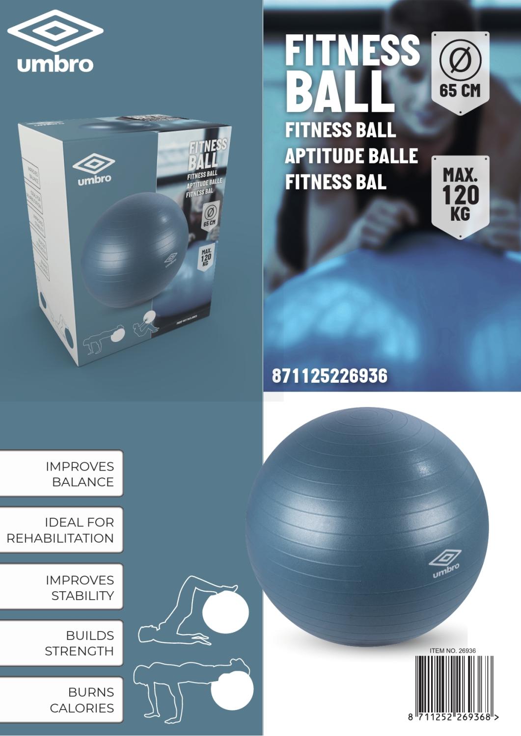 Umbro Blue Fitness Gym Ball 65cm