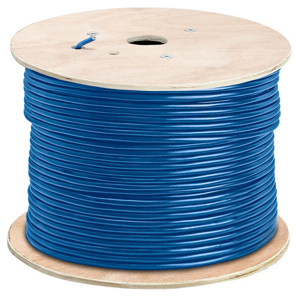 Wavenet 1367-N Cat6 Shielded CMR 600MHZ STP/FTP Ethernet Bulk Cable 23AWG Bare Copper - 1000 Feet Blue