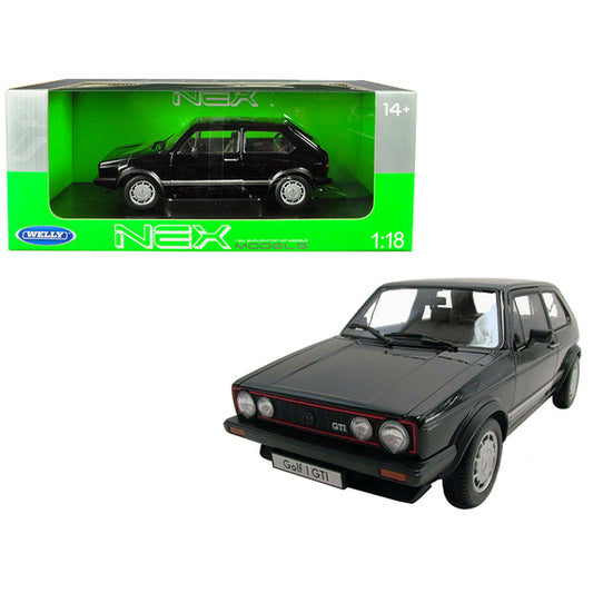 Volkswagen Golf 1 GTI Black 1/18 Diecast Model Car by Welly