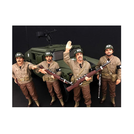 WWII Military Police 4 Piece Figure Set For 1:18 Scale Models by American Diorama