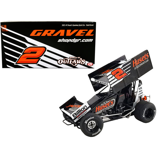 Winged Sprint Car #2 David Gravel "Huset's Speedway" Big Game Motorsports (2022) 1/18 Diecast Model Car by ACME