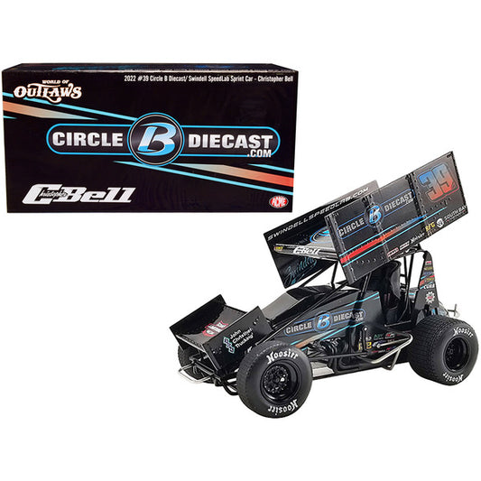 Winged Sprint Car #39 Christopher Bell "Circle B Diecast" Swindell Speedlab "World of Outlaws" (2022) 1/18 Diecast Model Car by ACME