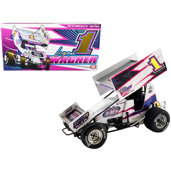 Winged Sprint Car #1 Logan Wagner "ZEMCO" Mac Magee Motorsports (2022) 1/18 Diecast Model Car by ACME