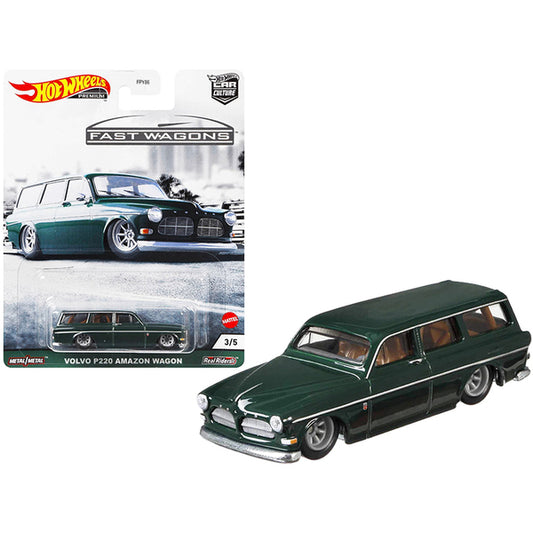 Volvo P220 Amazon Wagon Dark Green "Fast Wagons" Series Diecast Model Car by Hot Wheels