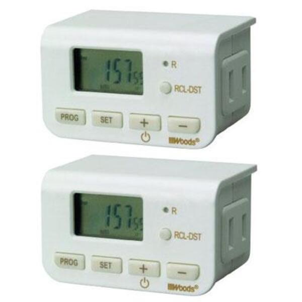 WW Indoor 24Hr Digit Timer 2pk