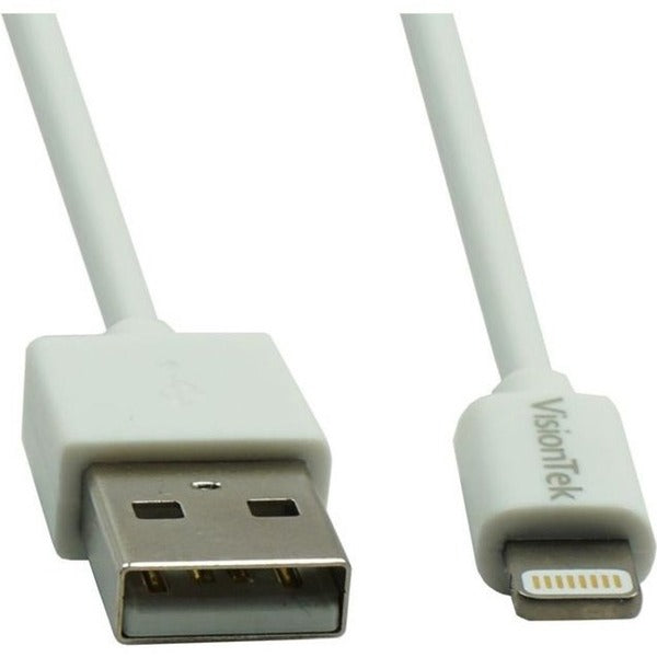 VisionTek Lightning to USB 2 Meter MFI Cable White (M/M)