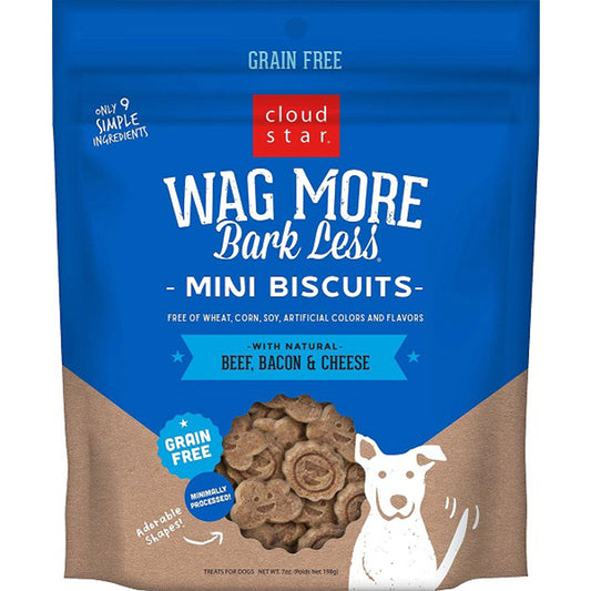 Wagmore Dog Grain Free Mini Baked Beef and Bacon 7oz.