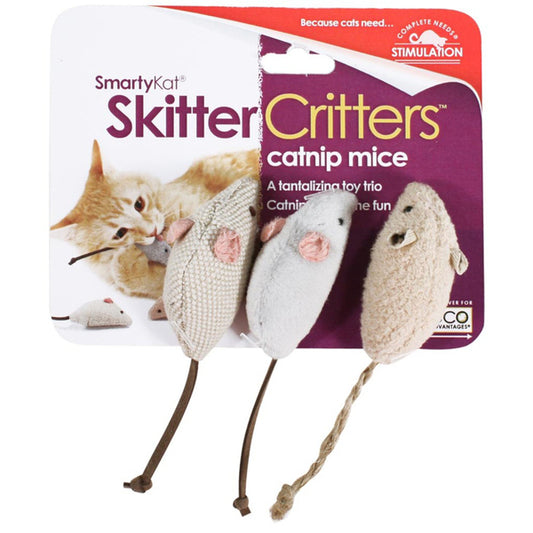 WWI TOY SKITTER CRTTR MICE 3PK