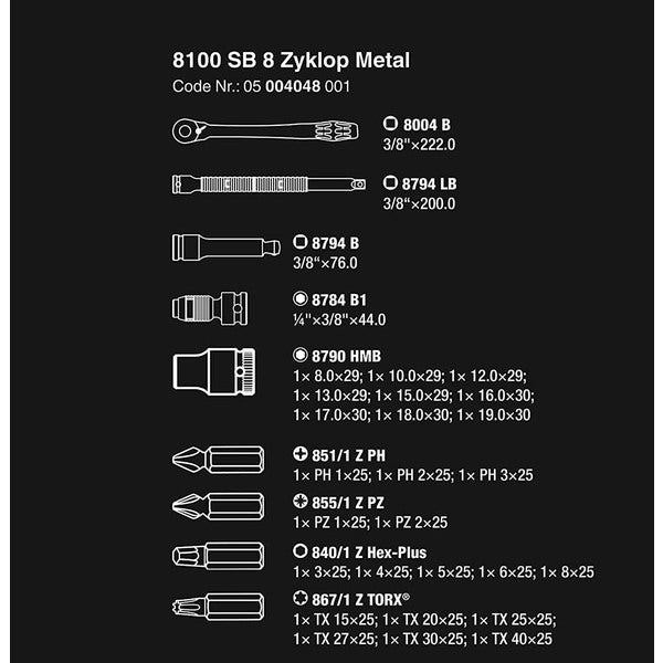 Wera Metric 3/8" Drive Ratchet Set (29 Piece)