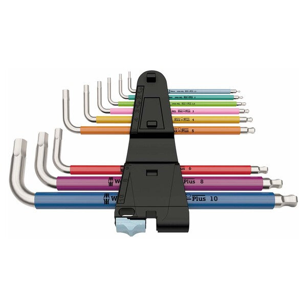 Wera Metric Hex-Plus Allen Wrench Set (9-Piece Set) - Color Coded