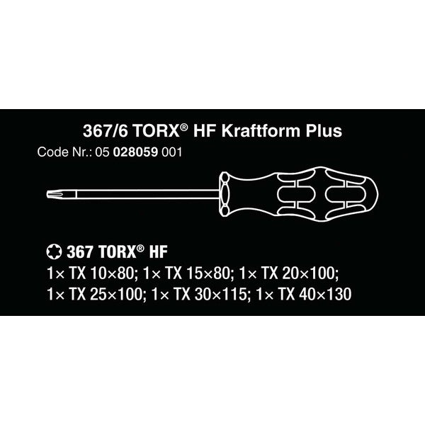 Wera TORX Screwdriver Set with Rack (6-Piece Set)