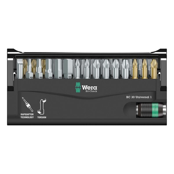 Wera BC Universal Rapidaptor Bit-Check (30-Piece Set)