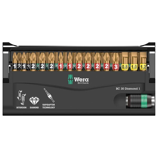 Wera Bit-Check 30 Diamond Coated Tips (30-Piece Set)