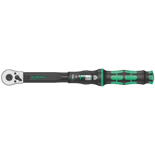 WERA 3/8" Adjustable Torque Wrench with Reversible Ratchet 20-100 Nm / 15-73 ft lbs