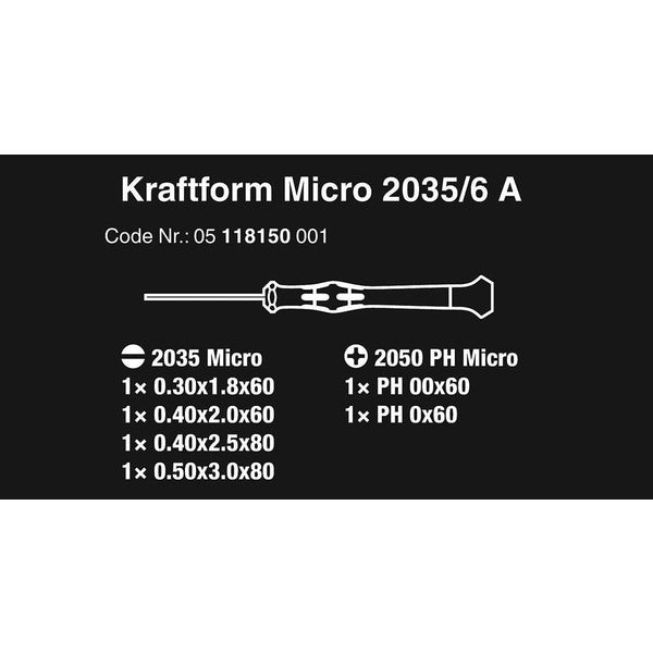 Wera Micro Screwdriver Set (6-Piece Set)