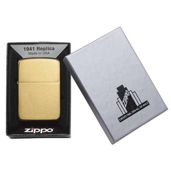 Zippo Windproof Lighter 1941 Replica Brushed Brass