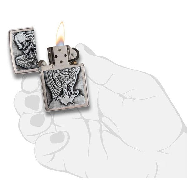 Zippo Windproof Lighter Harley-Davidson Eagle Wings Live the Legend