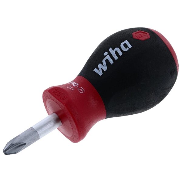 Wiha SoftFinish Phillips Stubby Screwdriver PH #2 x 25mm