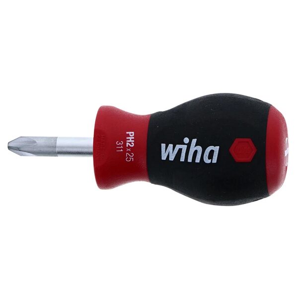 Wiha SoftFinish Phillips Stubby Screwdriver PH #2 x 25mm